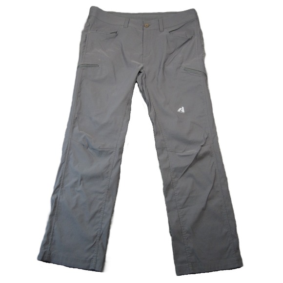 Eddie Bauer First Ascent Hiking Pants Mens 37x31 Gray Zip Pocket Outdoor Utility - Picture 1 of 11